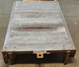 Antique 2 Wheeled Industrial Factory Platform Cart 5’ long x3’ wide x 10 ½” tall