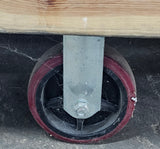 8' x 4' material handling moving  cart on 6" casters