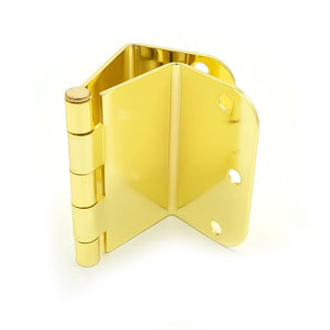 3.5 inch Swing Clear Offset Door Hinge 5/8 Radius Polished Brass